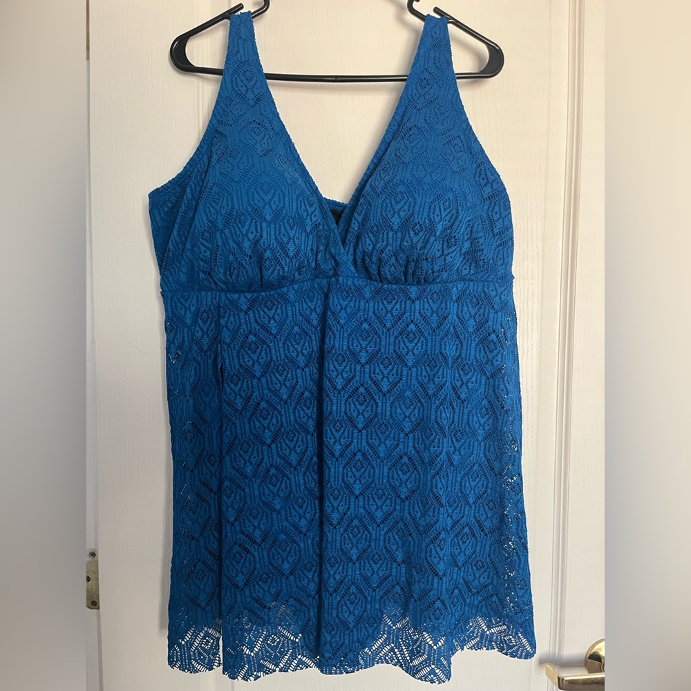 Swimsuit for all. NWT one piece blue bathing suit. Blue. 24
